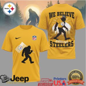 Pittsburgh Steelers Bigfoot We Believe Sasquatch Football T Shirt