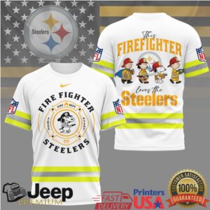 Pittsburgh Steelers Firefighter Snoopy Peanuts Reflective Safety Shirt
