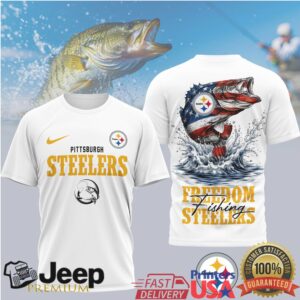 Pittsburgh Steelers Freedom Fishing Largemouth Bass Graphic Tee Pittsburgh Steelers Freedom Fishing Largemouth Bass Graphic Tee