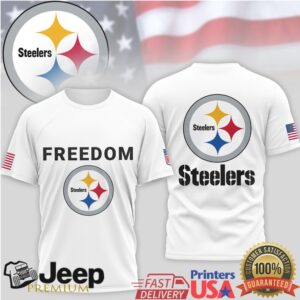 Pittsburgh Steelers “Freedom” Patriotic USA Flag Logo NFL Graphic T Shirt Pittsburgh Steelers “Freedom” Patriotic USA Flag Logo NFL Graphic T Shirt