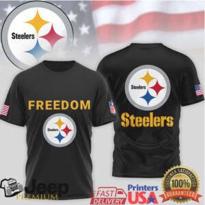 Pittsburgh Steelers “Freedom” Patriotic USA Flag Logo NFL Graphic T Shirt