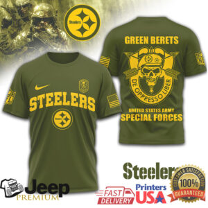 Pittsburgh Steelers Green Berets US Army Special Forces T Shirt
