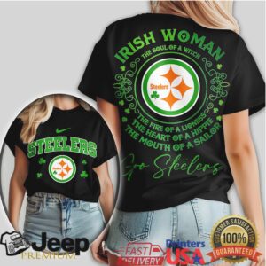 Pittsburgh Steelers Irish Woman Soul Of A Witch St. Patrick's Day T Shirt