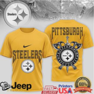 Pittsburgh Steelers Iron Warrior Viking Shield & Sword T Shirt Pittsburgh Steelers Iron Warrior Viking Shield & Sword T Shirt