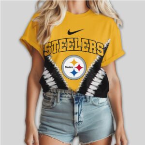 Pittsburgh Steelers “It Is In My DNA” Gold & Black Tie Dye Women's T Shirt