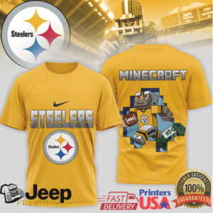 Pittsburgh Steelers Minecraft Block Graphic Football Shirt