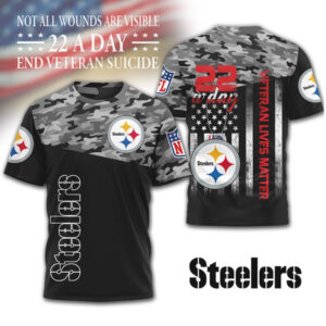 Pittsburgh Steelers NFL Veteran Awareness Camo Shirt End Veteran Suicide 22 A Day Pittsburgh Steelers NFL Veteran Awareness Camo Shirt End Veteran Suicide 22 A Day