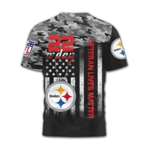 Pittsburgh Steelers NFL Veteran Awareness Camo Shirt End Veteran Suicide 22 A Day