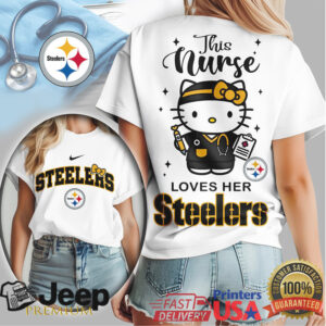 Pittsburgh Steelers Nurse Shirt Hello Kitty Fan Graphic Tee