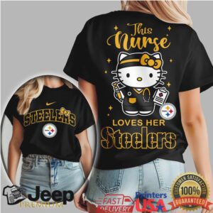 Pittsburgh Steelers Nurse Shirt Hello Kitty Fan Graphic Tee
