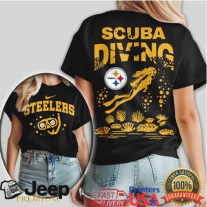 Pittsburgh Steelers Scuba Diving Underwater Graphic Tee NFL Fan Apparel