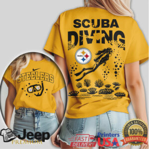 Pittsburgh Steelers Scuba Diving Underwater Graphic Tee NFL Fan Apparel