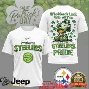 Pittsburgh Steelers Snoopy St. Patrick’s Day Lucky Clover T Shirt Pittsburgh Steelers Snoopy St. Patrick’s Day Lucky Clover T Shirt