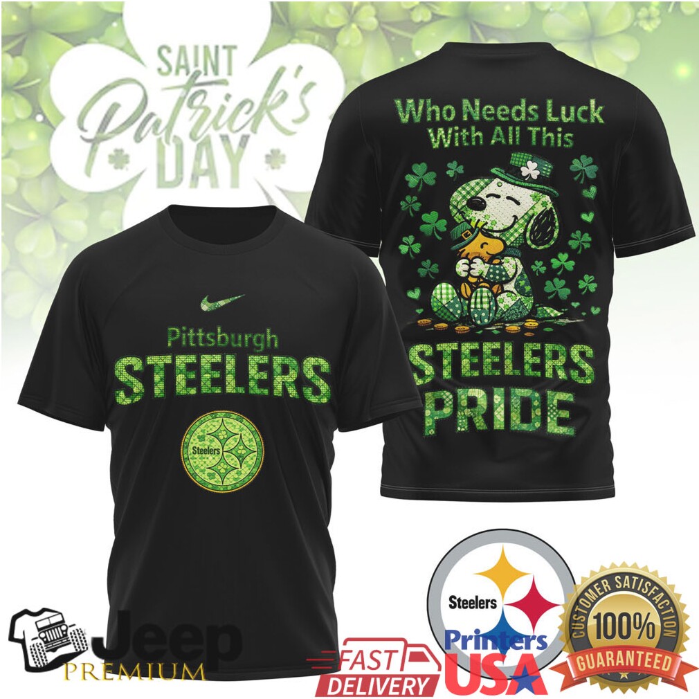 Pittsburgh Steelers Snoopy St. Patrick’s Day Lucky Clover T Shirt Pittsburgh Steelers Snoopy St. Patrick’s Day Lucky Clover T Shirt