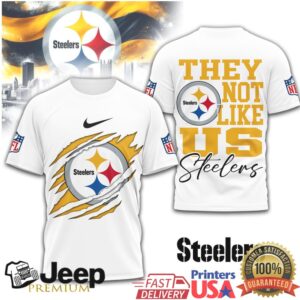Pittsburgh Steelers “They Not Like Us” Steel City Ripped Tee Pittsburgh Steelers “They Not Like Us” Steel City Ripped Tee