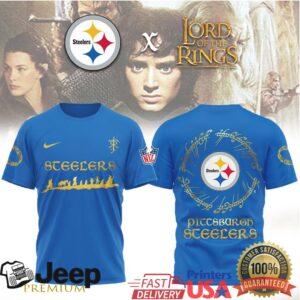 Pittsburgh Steelers x Lord of the Rings Middle Earth Silhouette T Shirt