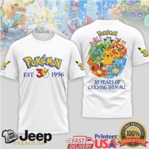 Pokémon 30th Anniversary 1996 2026 Catching Them All Special Edition Tee Pokémon 30th Anniversary 1996 2026 Catching Them All Special Edition Tee