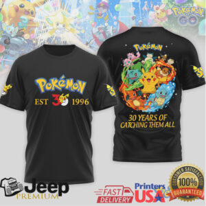 Pokémon 30th Anniversary 1996 2026 Catching Them All Special Edition Tee