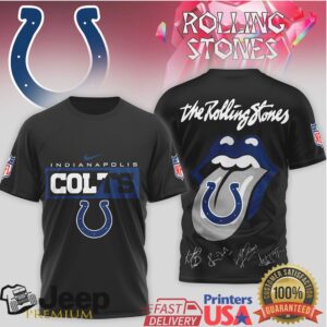 Rolling Stones x Indianapolis Colts Tongue Logo T Shirt NFL Rock & Roll Collection Rolling Stones x Indianapolis Colts Tongue Logo T Shirt NFL Rock & Roll Collection