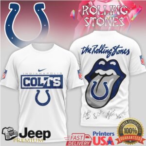 Rolling Stones x Indianapolis Colts Tongue Logo T Shirt NFL Rock & Roll Collection