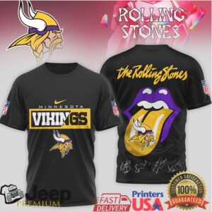 Rolling Stones x Minnesota Vikings Skol Rock Signature T Shirt Purple Pride Edition Rolling Stones x Minnesota Vikings Skol Rock Signature T Shirt Purple Pride Edition