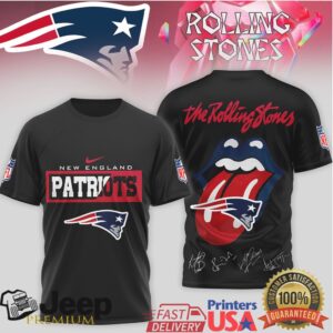 Rolling Stones x New England Patriots Custom Signature T Shirt Rolling Stones x New England Patriots Custom Signature T Shirt