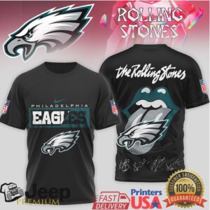 Rolling Stones x Philadelphia Eagles Midnight Green Rock T Shirt NFL Signature Series Rolling Stones x Philadelphia Eagles Midnight Green Rock T Shirt NFL Signature Series
