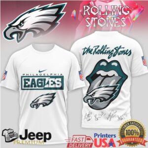 Rolling Stones x Philadelphia Eagles Midnight Green Rock T Shirt NFL Signature Series