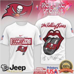 Rolling Stones x Tampa Bay Buccaneers Custom Signature T Shirt