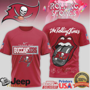 Rolling Stones x Tampa Bay Buccaneers Custom Signature T Shirt