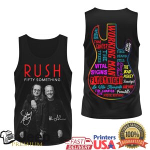 Rush Fifty Something Anniversary Band Members Signature Guitar Shirt Rush Fifty Something Anniversary Band Members Signature Guitar Shirt
