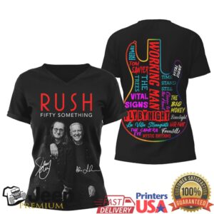 Rush Fifty Something Anniversary Band Members Signature Guitar Shirt