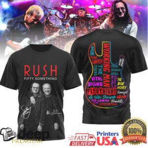 Rush Fifty Something Anniversary Band Members Signature Guitar Shirt