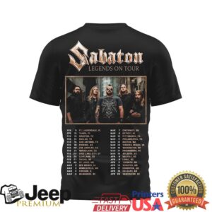 Sabaton Legends On Tour 2026 Heavy Metal Band Tour Dates T Shirt