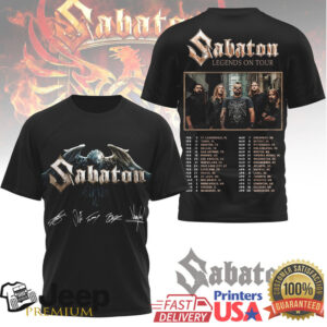 Sabaton Legends On Tour 2026 Heavy Metal Band Tour Dates T Shirt