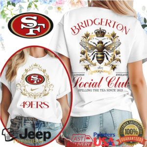 San Francisco 49ers Bridgerton Social Club Spilling The Tea Graphic T Shirt