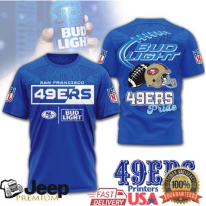 San Francisco 49ers Bud Light Beer Pride Performance T Shirt San Francisco 49ers Bud Light Beer Pride Performance T Shirt