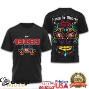 San Francisco 49ers Day of the Dead Sugar Skull NFL Graphic Tee