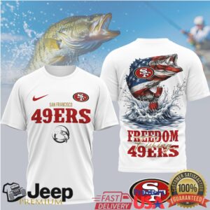 San Francisco 49ers Freedom Fishing Bass American Flag T Shirt San Francisco 49ers Freedom Fishing Bass American Flag T Shirt