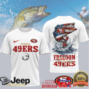 San Francisco 49ers Freedom Fishing Bass American Flag Tee