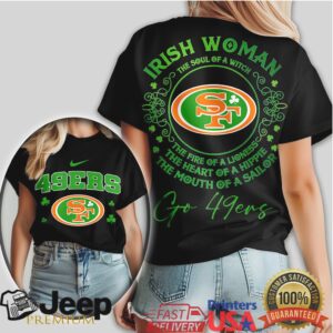 San Francisco 49ers Irish Woman St. Patrick's Day Celtic Luck Fan T Shirt