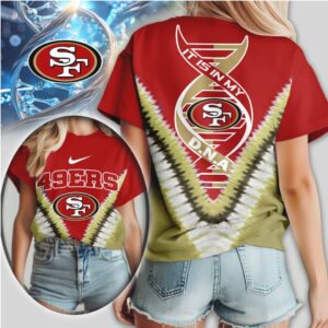 San Francisco 49ers It Is In My DNA Gold V Pattern Graphic T Shirt