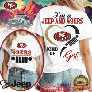 San Francisco 49ers Jeep Girl Shirt NFL Fan Off Roading T Shirt San Francisco 49ers Jeep Girl Shirt NFL Fan Off Roading T Shirt