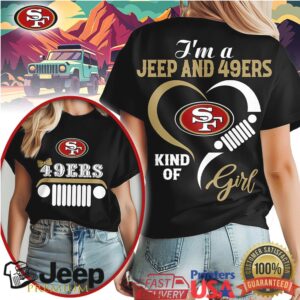 San Francisco 49ers Jeep Girl Shirt NFL Fan Off Roading T Shirt