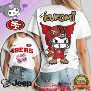 San Francisco 49ers Kuromi Character Tee Japanese Aesthetic NFL Fan Gear San Francisco 49ers Kuromi Character Tee Japanese Aesthetic NFL Fan Gear