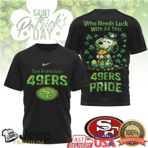 San Francisco 49ers Snoopy St. Patrick's Day Lucky Pride T Shirt