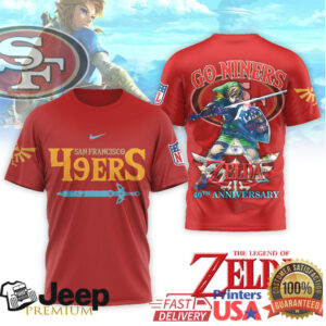 San Francisco 49ers x Legend of Zelda 40th Anniversary Link Hero T Shirt