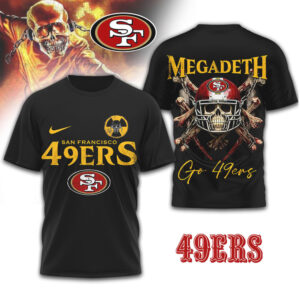 San Francisco 49ers x Megadeth Vic Rattlehead Collaboration Black T Shirt San Francisco 49ers x Megadeth Vic Rattlehead Collaboration Black T Shirt