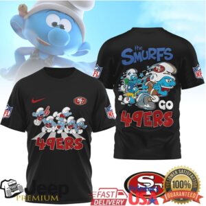 San Francisco 49ers x The Smurfs Retro Style NFL T Shirt San Francisco 49ers x The Smurfs Retro Style NFL T Shirt