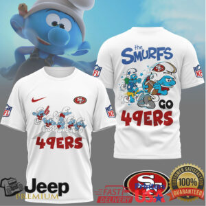 San Francisco 49ers x The Smurfs Retro Style NFL T Shirt